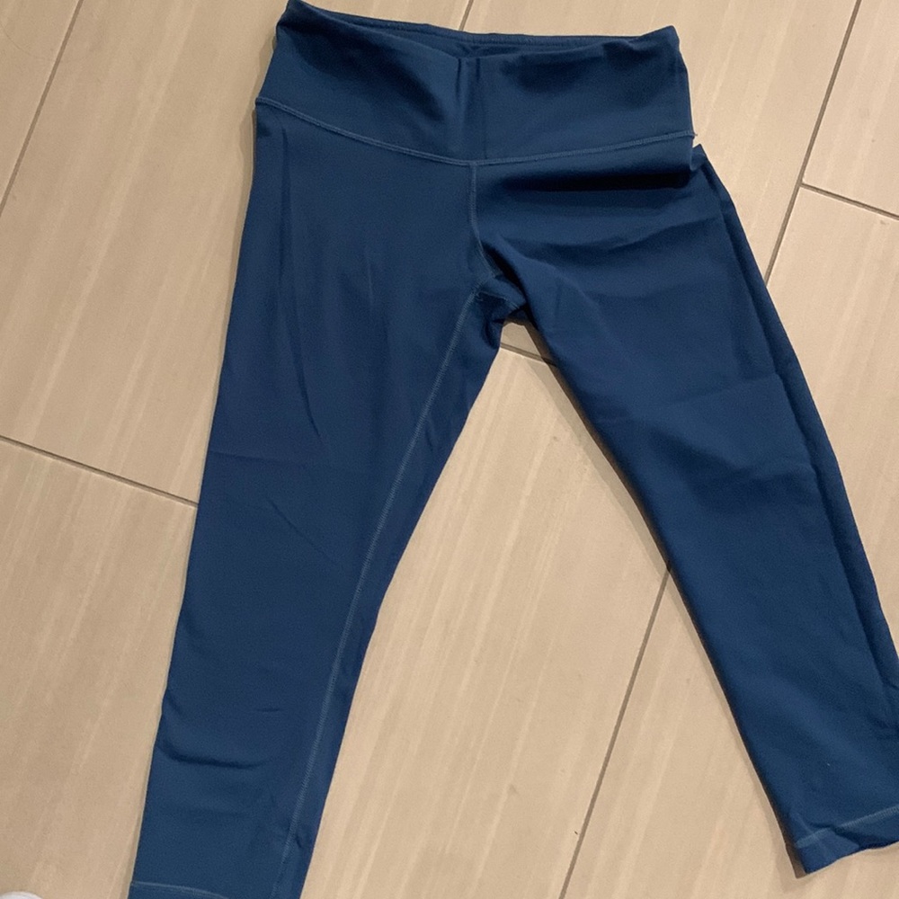 Lululemon Wunder Under Crop, teal size 6